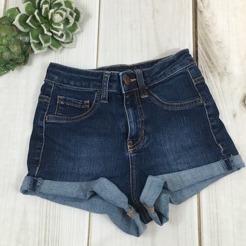 Forever 21 Jean Shorts Denim Roll Up 24